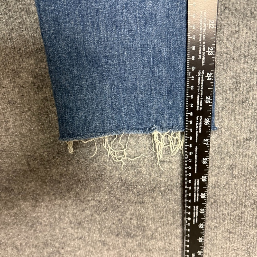 Frame Jeans Womens 26 Blue Le High Straight Raw Hem Medium Wash Cotton Stretch - Picture 10 of 16